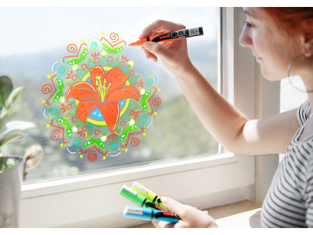 uni-ball Marqueur craie Chalk marker PWE8K, rose fluo