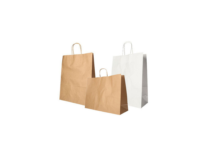 PAPSTAR Sac en papier, 400 x 320 x 120 mm, blanc