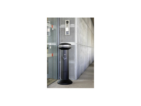Rubbermaid Cendrier Infinity grande capacité, rond, noir