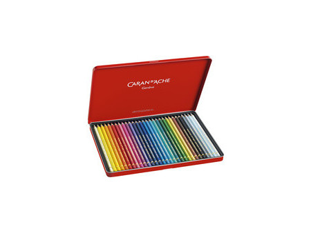CARAN D'ACHE Crayons de couleur PABLO, étui métal de 18