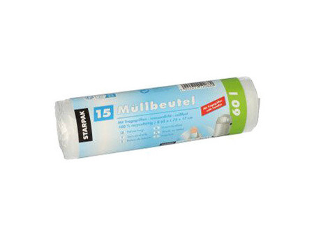 STARPAK Sac poubelle HDPE, 35 litres, transparent