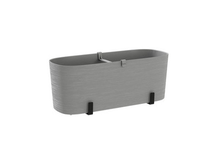 tera Kit de jardinière 'Paros', support inclus, fog grey