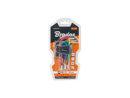 Bradas Jeu de clés Allen, 9 pièces, multicolore