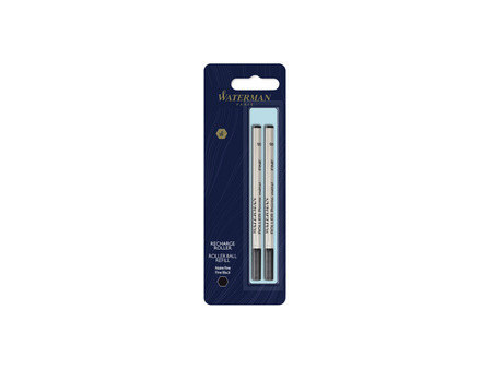 WATERMAN Recharge pour stylo roller, blister de 2, noir