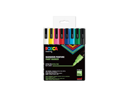 POSCA Marqueur à pigment PC-3M, étui de 8, couleurs douces