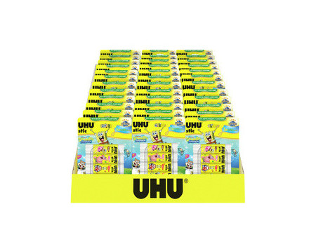 UHU Bâton de colle stic Bob l'éponge, 5 x 8,2 g, présentoir