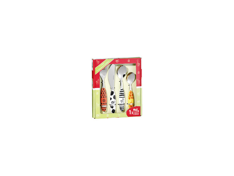 Esmeyer Couverts pour enfants SAFARI, 4 pièces, inox 18/0