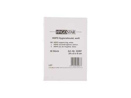 HYGOSTAR Sachet hygiénique en HDPE, non imprimé, blanc