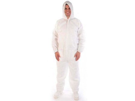 HYGOSTAR Combinaison PP avec capuche, XXL, blanc