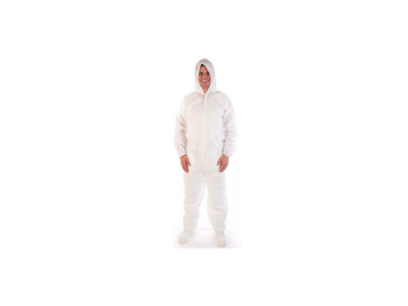 HYGOSTAR Combinaison PP avec capuche, XXL, blanc