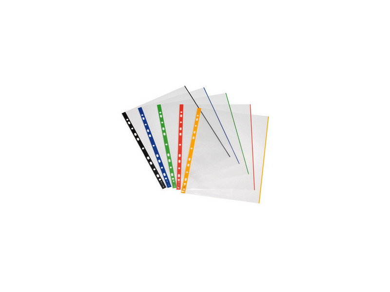 herlitz Pochette perforée, A4, transparent, bord coloré