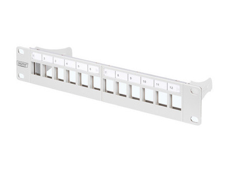DIGITUS Panneau de brassage modulaire 10', 12 ports, gris