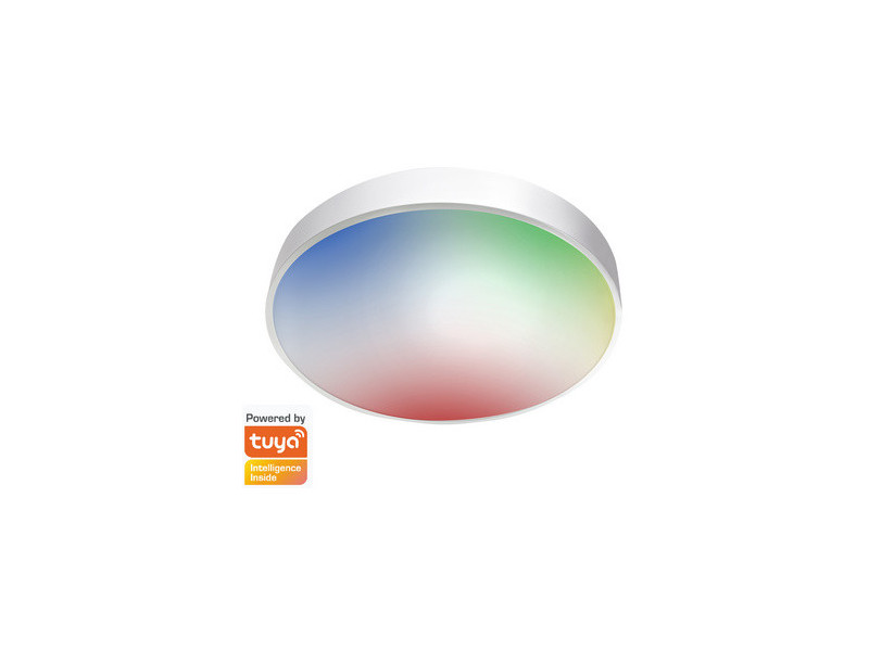 LogiLink Plafonnier LED WiFi Smart, compatible Tuya, blanc