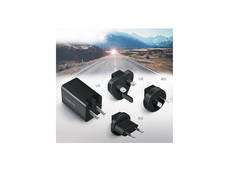 LogiLink Adaptateur de voyage USB, USB C, technologie GaN