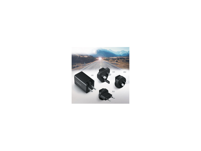 LogiLink Adaptateur de voyage USB, USB C, technologie GaN