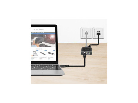 LogiLink Câble Ethernet USB 3.0, USB-A - RJ45, 1 m