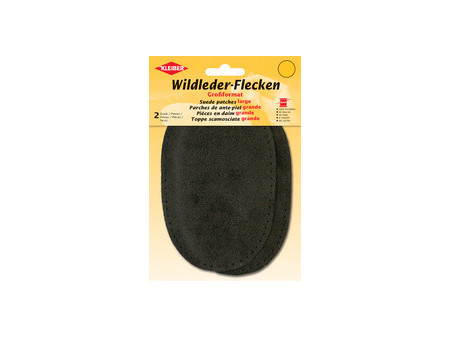 KLEIBER Patch à coudre en daim, 155 x 100 mm, gris foncé
