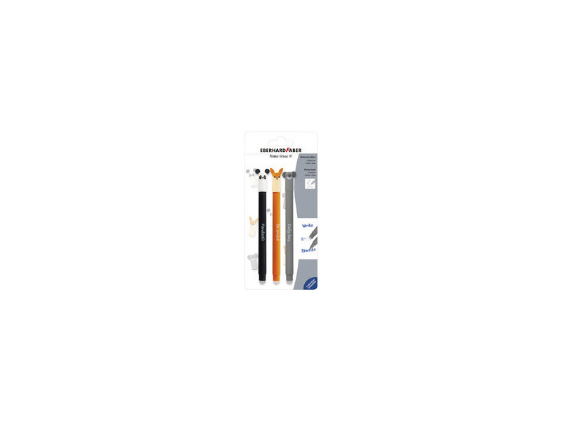 EBERHARD FABER Stylo encre gel Animal Erase it! blister de 3