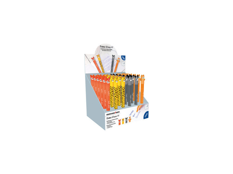 EBERHARD FABER Stylo Animal Erase it!, présentoir de 36