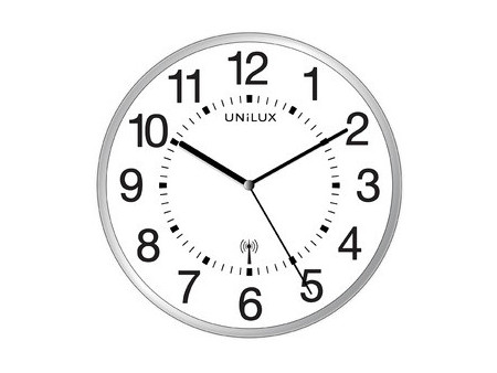 UNiLUX Horloge murale radio-pilotée 'MAXI WAVE', argent