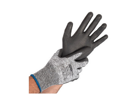 HYGOSTAR Gant anti-coupures CUT SAFE, S, gris/noir