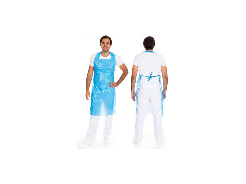 HYGONORM Tablier LDPE usage unique, bouchardé, blanc