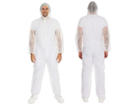 HYGONORM Combinaison PP LIGHT avec capuche, blanc, L