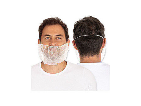 HYGOSTAR Couvre-barbe en PP non tissé, taille unique, blanc