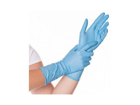HYGOSTAR Gant nitrile SAFE LONG, M, sans poudre, bleu