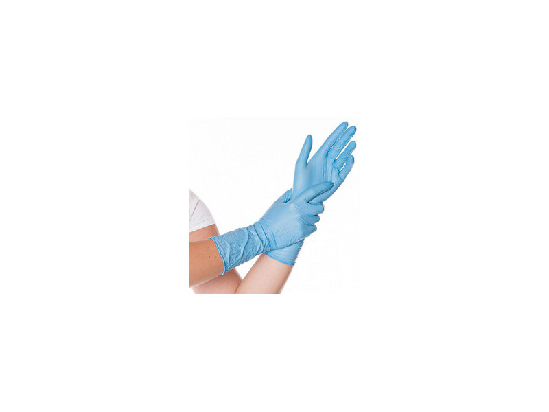 HYGOSTAR Gant nitrile SAFE LONG, L, sans poudre, bleu