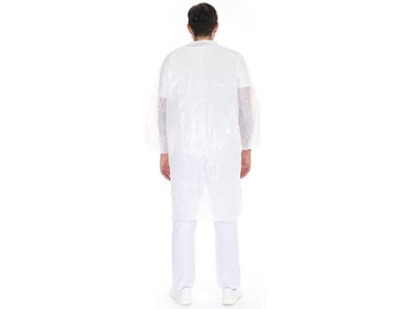 HYGOSTAR Blouse visiteur avec boutons pression, blanc