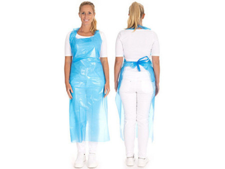 HYGONORM Tablier jetable LDPE, 33 my, gaufré, bleu