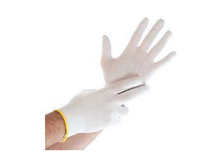 HYGOSTAR Gant à mailles fines Ultra Flex, en nylon, L, blanc