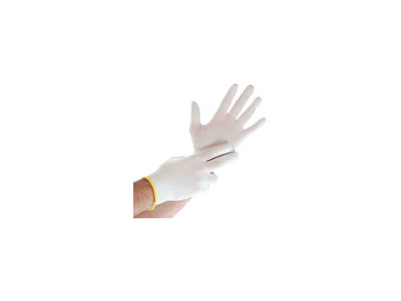 HYGOSTAR Gant à mailles fines Ultra Flex, en nylon, L, blanc