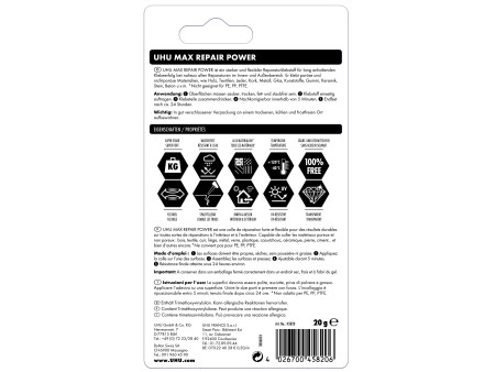 UHU Colle universelle MAX REPAIR POWER, 20 g, tube