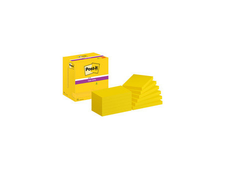 Post-it Bloc-note super sticky notes, 127x76 mm, ultra jaune