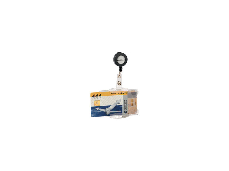 DURABLE Porte-carte double étui avec enrouleur, transparent