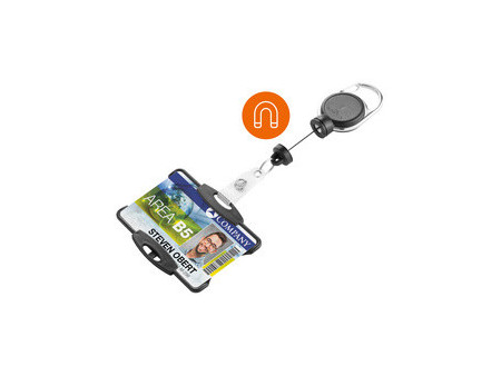 DURABLE Porte-badge avec enrouleur EXTRA STRONG, noir