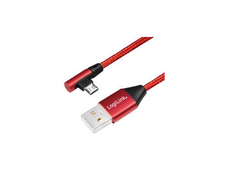 LogiLink Câble USB 2.0, USB-A - Micro USB, 0,3 m, noir