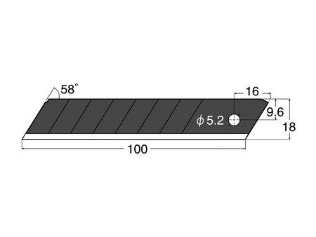 NT Lames de rechange pour cutter BL-51P, 18 mm, noir