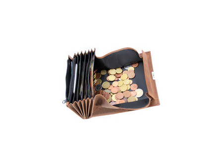 Alassio Portefeuille de serveur, en cuir velours, brun
