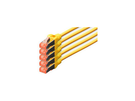 DIGITUS Câble patch Cat. 6, S/FTP, 15,0 m, set de 5, gris