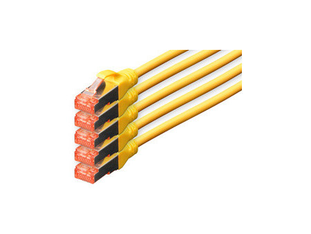 DIGITUS Câble patch Cat. 6, S/FTP, 20,0 m, set de 5, gris
