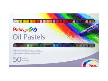 PentelArts Pastels à huile PHN4, étui en plastique de 50