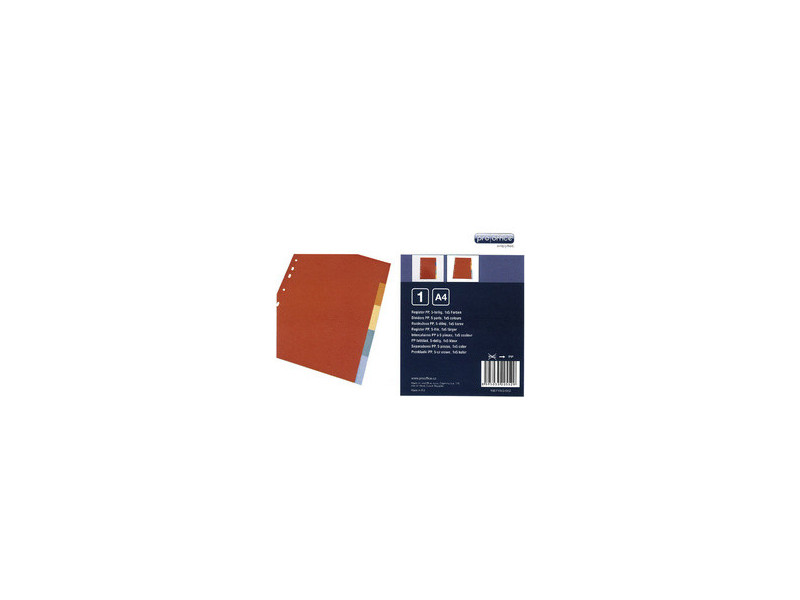 proOFFICE Intercalaires en plastique, uni, A4, 10 touches