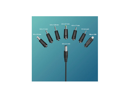 LogiLink Bloc d'alimentation universel, 24 W / 3-12 V, noir