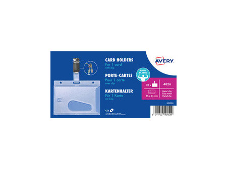 AVERY Porte-carte avec clip, 54 x 85 mm, transparent