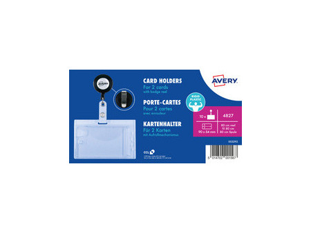 AVERY Porte-carte avec clip, 54 x 90 mm, transparent