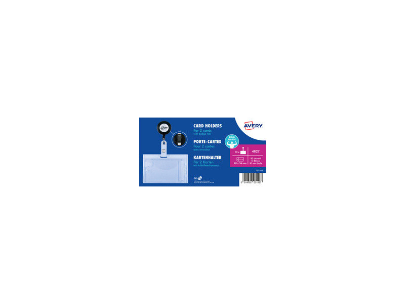 AVERY Porte-carte avec clip, 54 x 90 mm, transparent