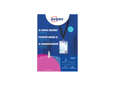 AVERY Pochette badge avec lacet textile, 105 x 148 mm